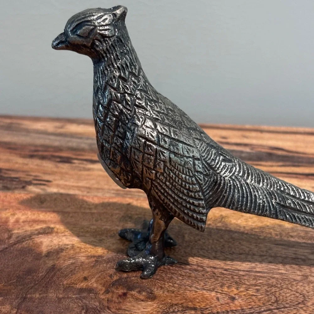 Silver Vintage Pheasant Salt or Pepper Shaker Rustic‎ Farmhouse Decor